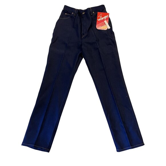 Vintage Wrangler Misses Full Fit Dark Blue Stretch Denim Jeans Size 14 NWT - Picture 1 of 6